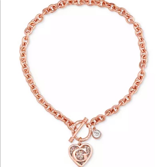 💕NEW💕 GUESS Logo Link Pendant Necklace - Picture 1 of 2